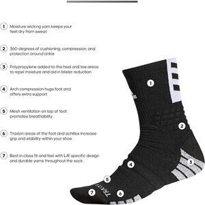 Adidas Unisex Creator 365 Basketball Crew Sports Socks (1-Pair) Black White